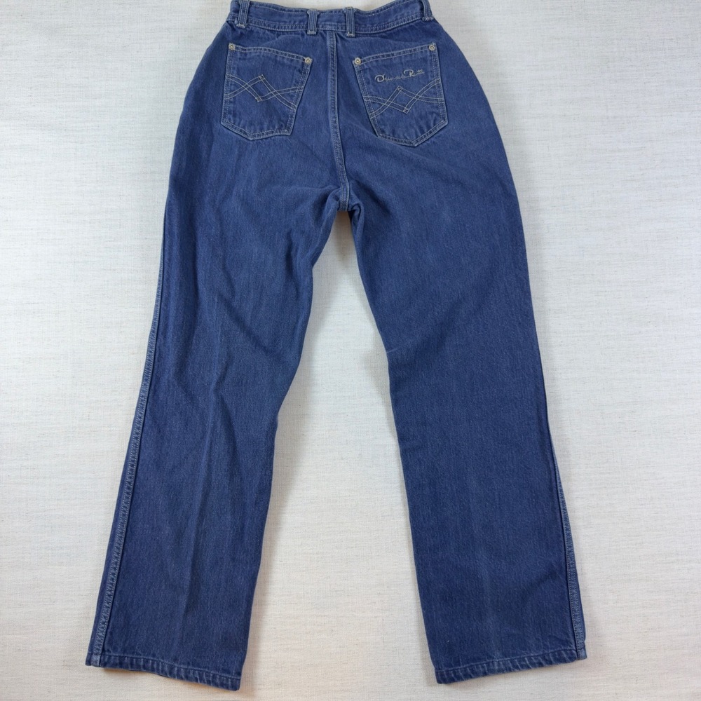 Oscar de la Renta Vintage High Waisted Straight Leg Jeans Blue Denim